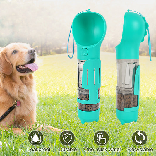 Multifunction Pet Feeder Water Bottle And Bag Dispenser